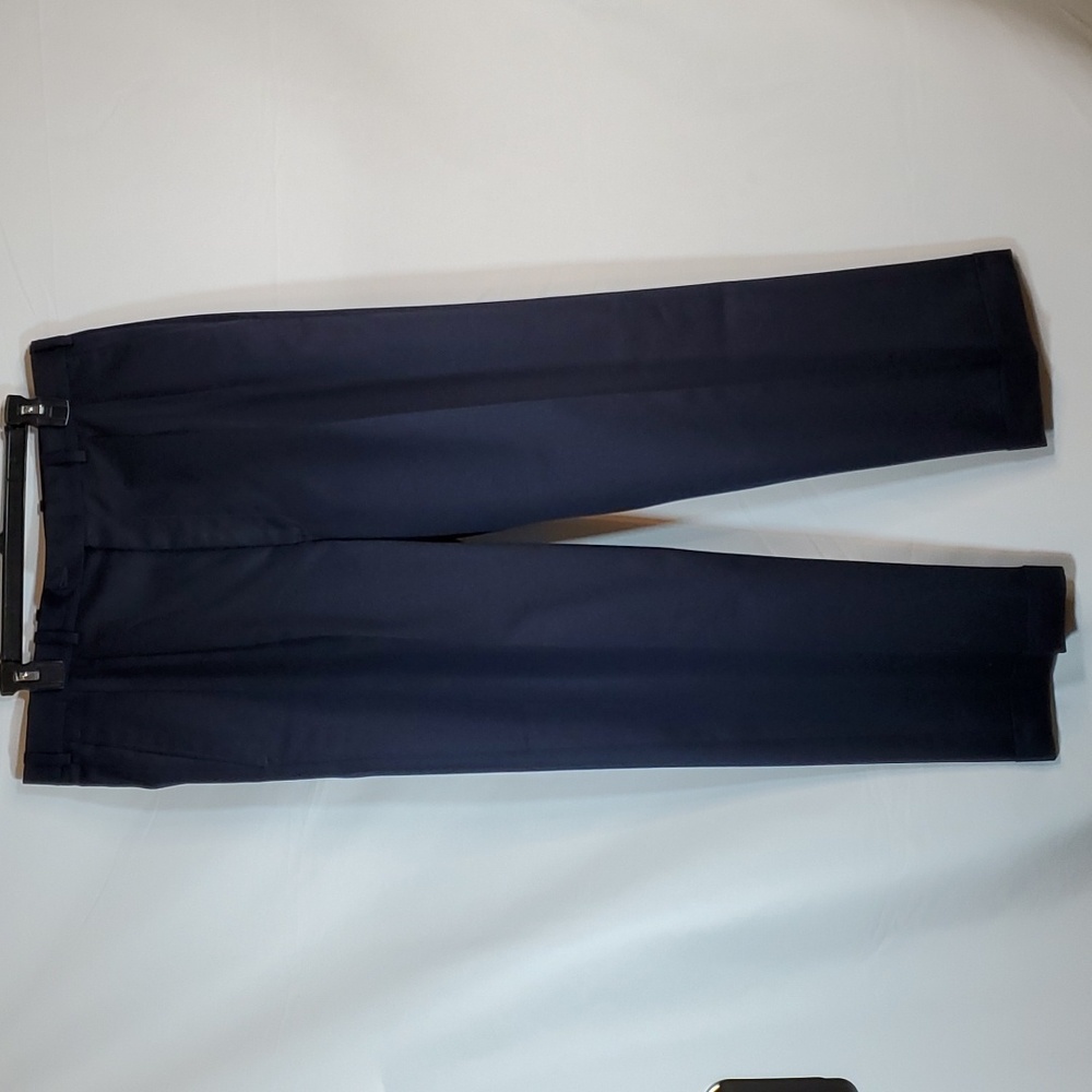 Men's Pleated Navy Blue Dress Pants